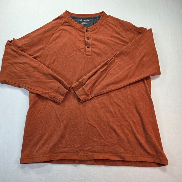 St. John's Bay Other - St. John's Bay Men's 2XL Sueded Henley Long Sleeve Burnt Orange 100% Cotton